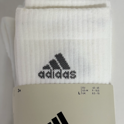 Adidas Unisex Cushioned Crew Sock 3-Pack - White/Grey