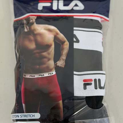 Fila Men's Cotton Stretch Sports Trunk 3 Pack Black