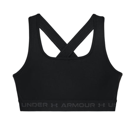 Under Armour Women's Mid Crossback Sports Bra - Black/ Jet Grey