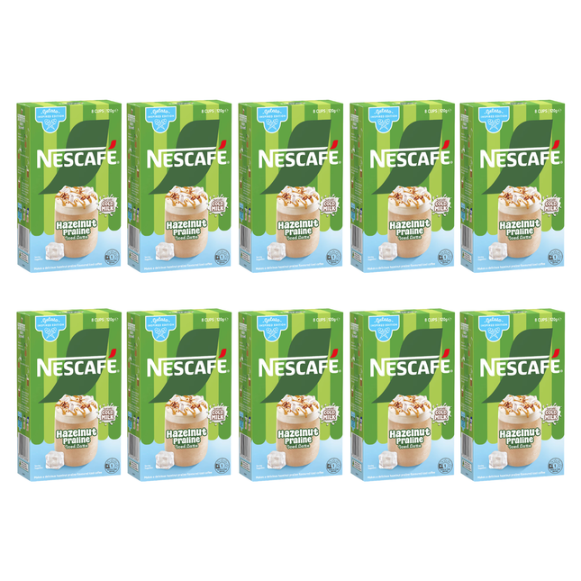 Nescafé Hazelnut Praline Iced Latte sachets 80 pack bulk box
