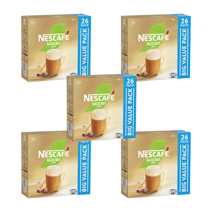 Nescafe Hazelnut Latte Coffee Sachets 130 Pack