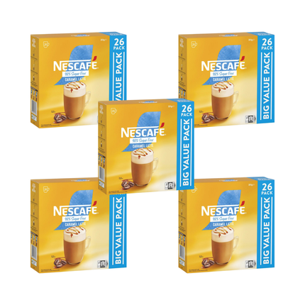 Nescafe 98% Sugar Free Caramel Latte Coffee Sachets - 130 Pack