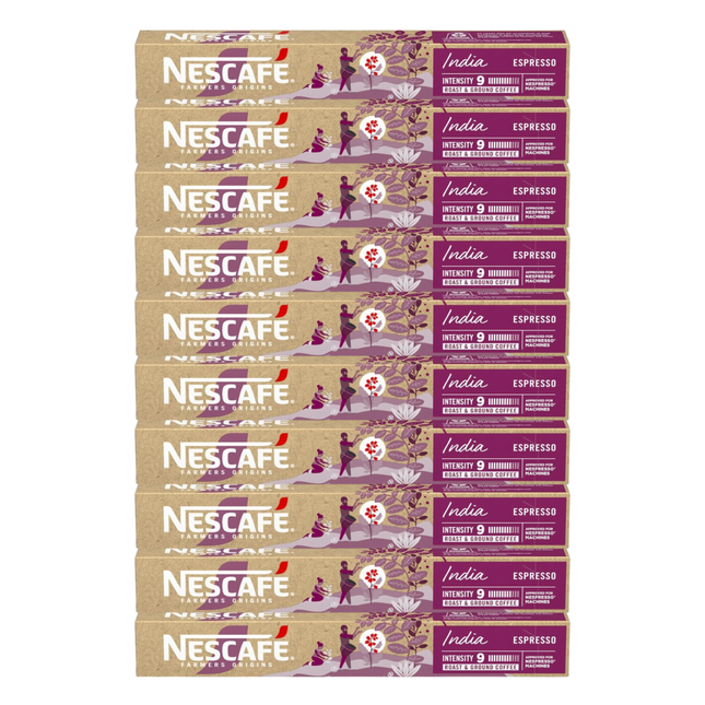 Nescafe Farmers Origin Pods India Espresso Coffee Capsules - 100 Pack