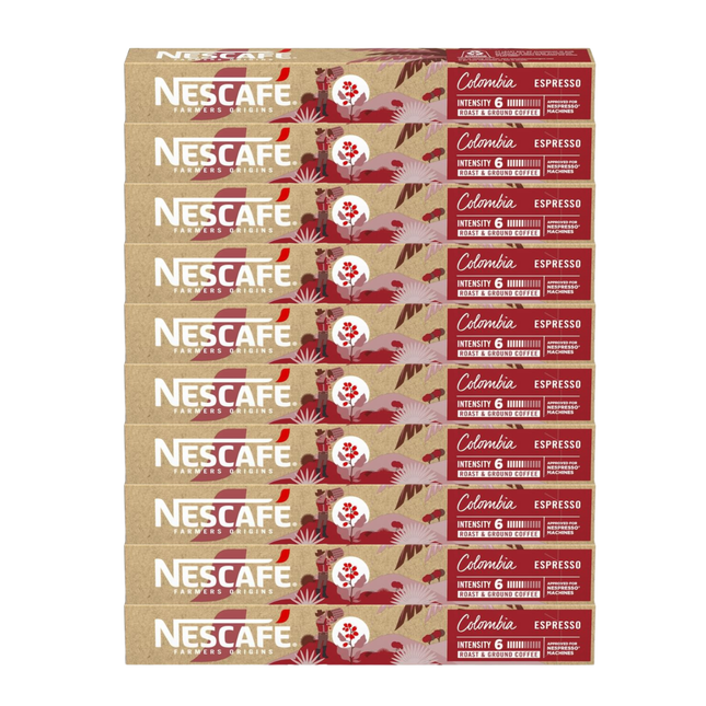 Nescafe Farmers Origin Pods Colombia Espresso Coffee Capsules - 100 Pack