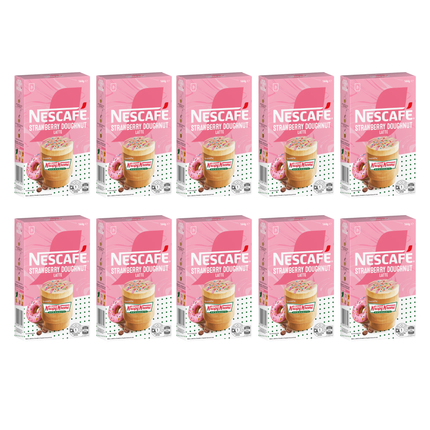 Nescafé Krispy Kreme Strawberry Doughnut Latte Sachets - 80 Pack (10x8 Sachets)