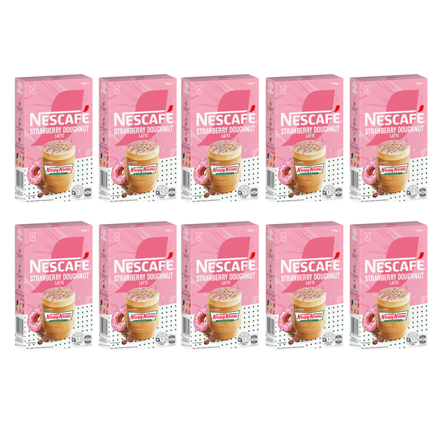Nescafé Krispy Kreme Strawberry Doughnut Latte Sachets - 80 Pack (10x8 Sachets)