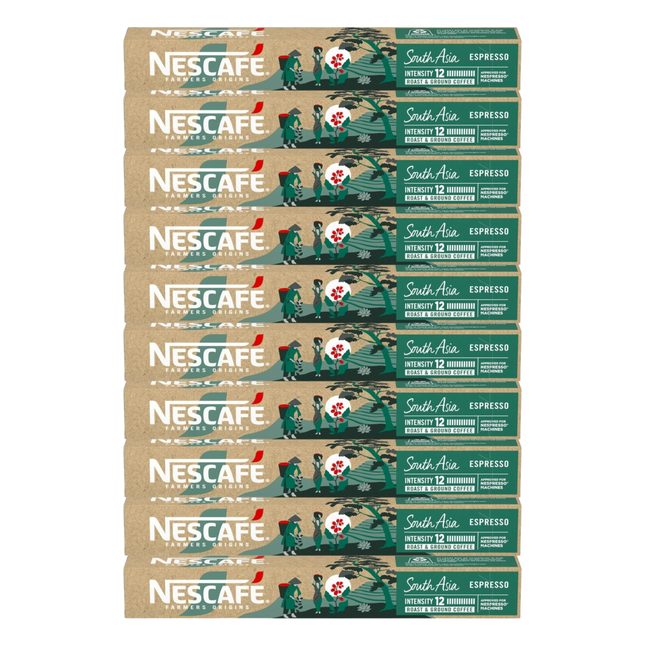 Nescafe Farmers Origins Pods South Asia Espresso Coffee Capsules - 100 Pack