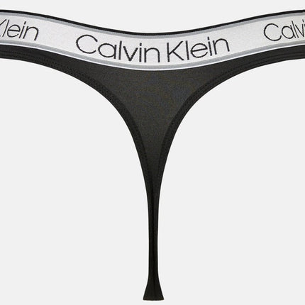 Calvin Klein Women's Chromatic Thong 3-Pack - Black/Red Carpet/Chalk Stripe Grey