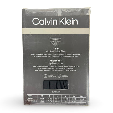 Calvin Klein Mens Microfiber Hip Brief 3 Pack - Black