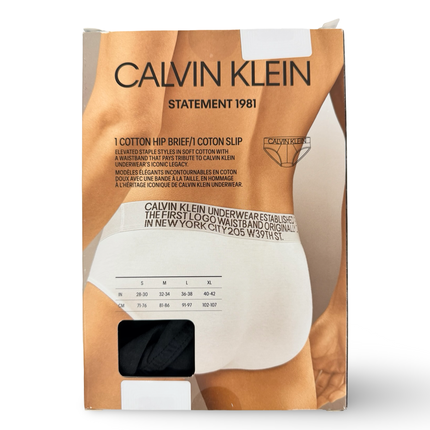 Calvin Klein Mens Statement 1981 Hip Brief - Black