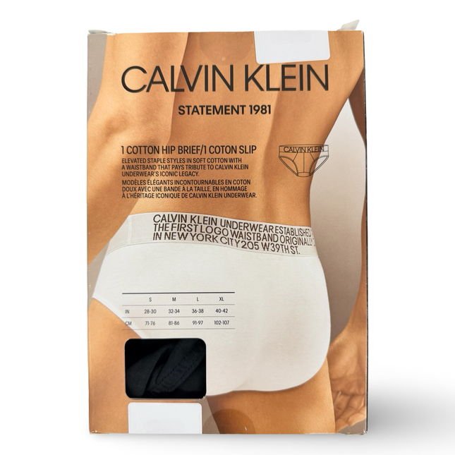 Calvin Klein Mens Statement 1981 Hip Brief - Black