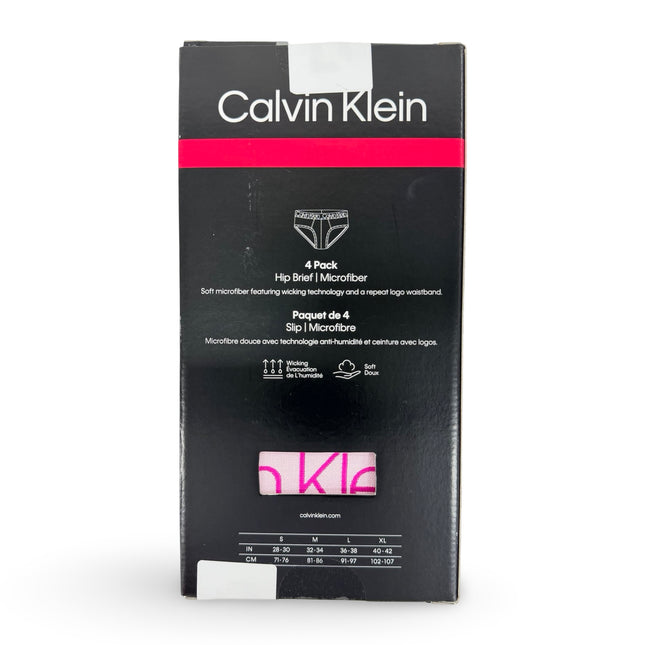Calvin Klein Mens Microfiber Hip Brief 4 Pack - Multicolour