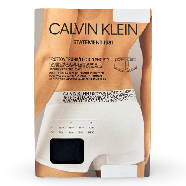 Calvin Klein Mens Statement 1981 Cotton Trunk - Black