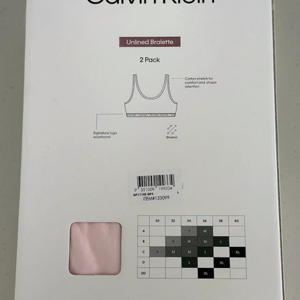 Calvin Klein Women's Bralette 2 Pack - White/Pink