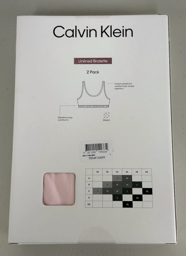Calvin Klein Women's Bralette 2 Pack - White/Pink