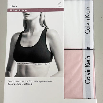 Calvin Klein Women's Bralette 2 Pack - White/Pink