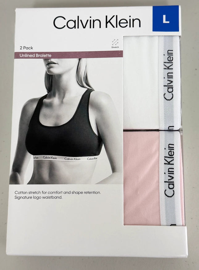 Calvin Klein Women's Bralette 2 Pack - White/Pink