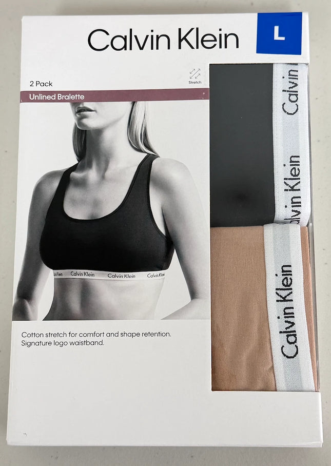 Calvin Klein Women's Bralette 2 Pack - Black/Tan